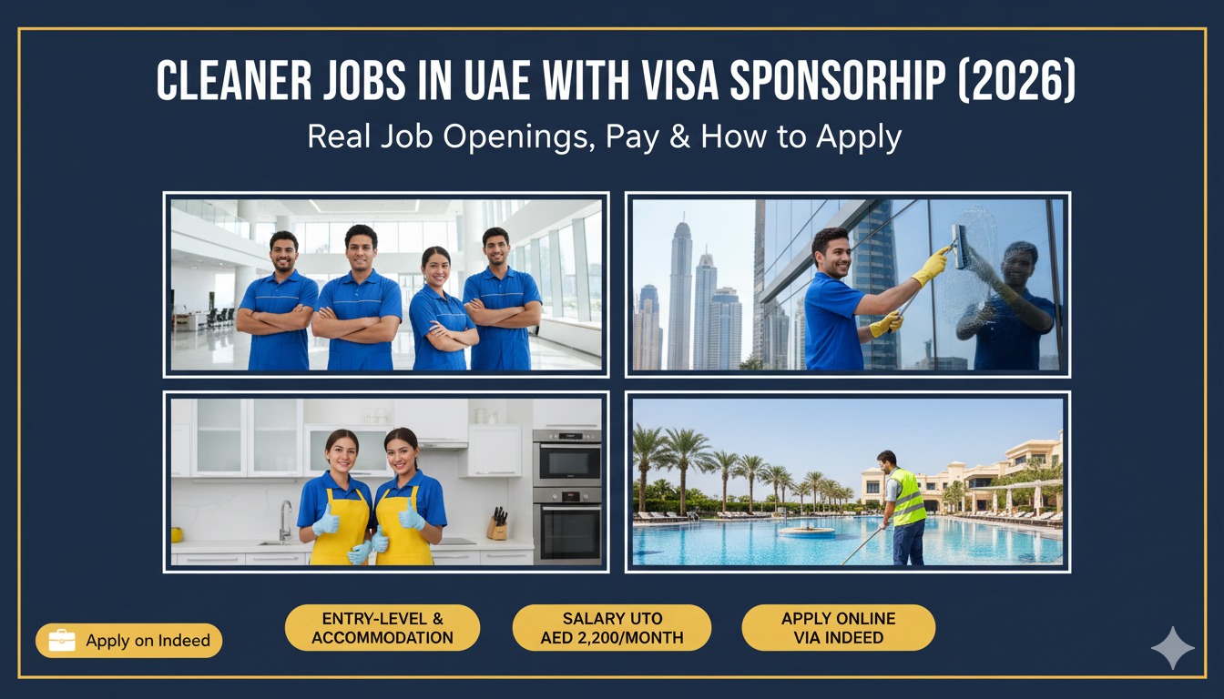 Cleaner Jobs in UAE with Visa Sponsorship (2026) Real Job Openings, Pay & How to Apply